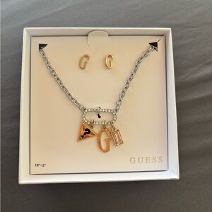 GUESS Gold and Silver Charm Necklace